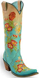 Corral Women's C3304 Turquoise Orange floral Embroidery Cowboy Boot - Saratoga Saddlery & International Boutiques