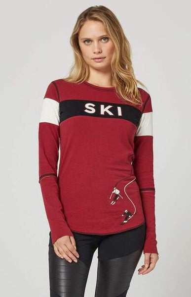 Alp N Rock Retro Apres Crew Shirt Deep Red - Saratoga Saddlery & International Boutiques