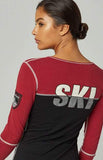 Alp N rock Womens SKI HENLEY in Black W/ Red - Saratoga Saddlery & International Boutiques