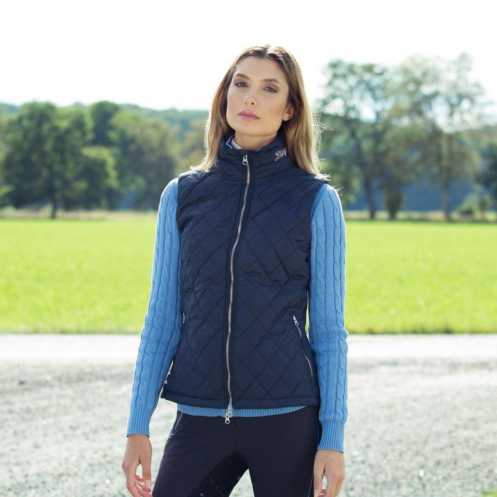 B Vertigo Eugene Women's Light Weight Quilted Vest in Navy - Saratoga Saddlery & International Boutiques