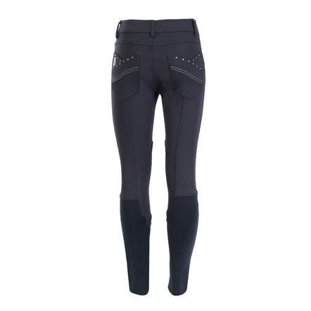 B Vertigo Oliva Fancy Girl's Breeches in Navy - Saratoga Saddlery & International Boutiques