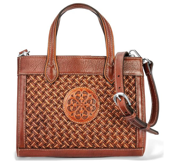 Brighton Carlina Top Handle in Whiskey/Cognac - Saratoga Saddlery & International Boutiques