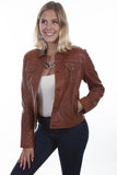 Scully L1031 Women's Leather Jean Jacket in Cognac - Saratoga Saddlery & International Boutiques