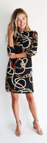 Jude Connally Babe Dress Ribbon and Chains Black Equestrian Style Dress - Saratoga Saddlery & International Boutiques
