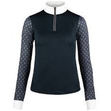 Women's Long Sleeve Show Shirt 33477 Navy - Saratoga Saddlery & International Boutiques