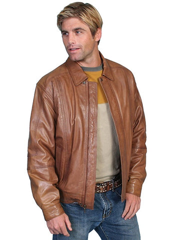Scully Men's Leather Racing Stripe Jacket