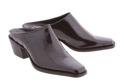 Patent leather mules