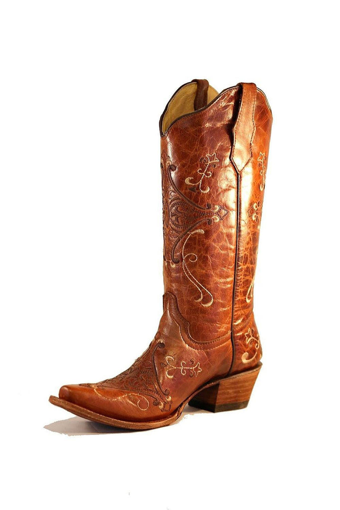 Circle G by Corral L5063 Cognac Brown Embroidery Saratoga