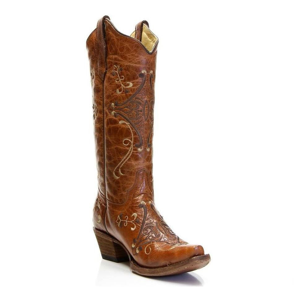 Circle G by Corral L5063 Cognac Brown Embroidery Saratoga