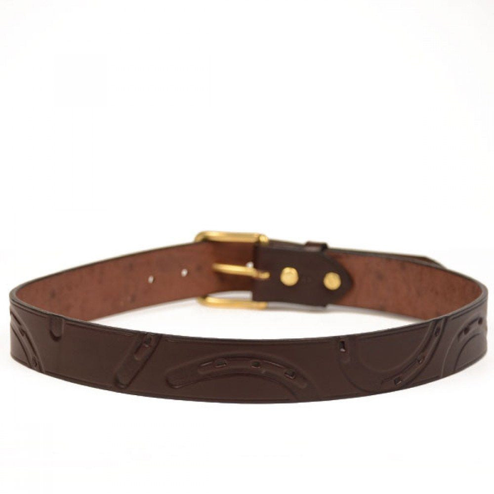 Clever with Leather Hoofprint Belt - Dark Brown - Saratoga Saddlery & International Boutiques