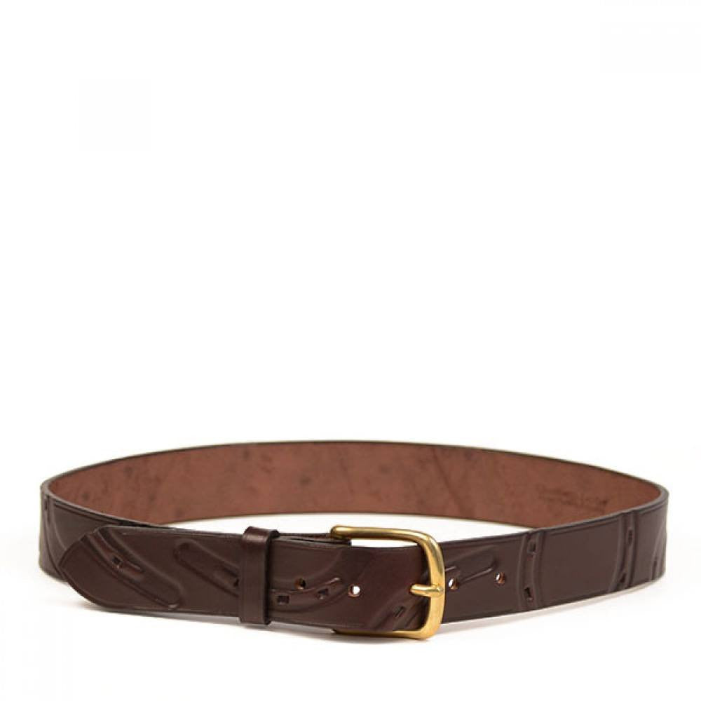 Clever with Leather Hoofprint Belt - Dark Brown - Saratoga Saddlery & International Boutiques