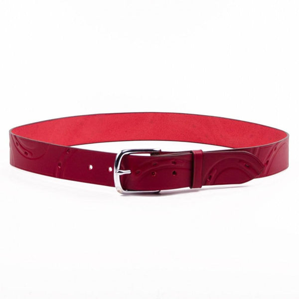 Clever with Leather Hoofprint Belt - Red - Saratoga Saddlery & International Boutiques