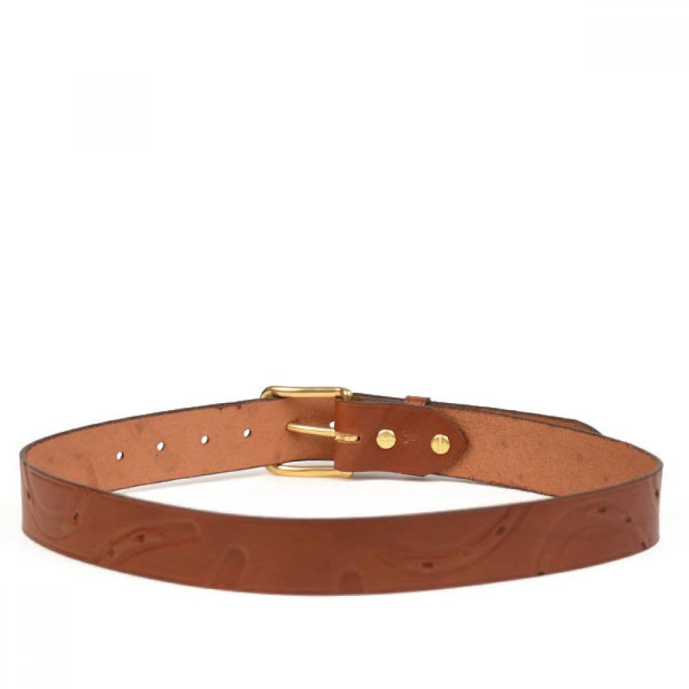 Clever with Leather Hoofprint Belt - Tan - Saratoga Saddlery & International Boutiques
