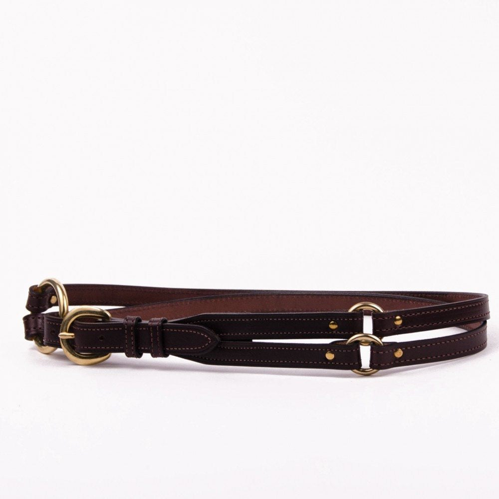 Clever with Leather Martingale Belt - Dark Brown - Saratoga Saddlery & International Boutiques