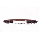 Clever with Leather Snaffle Bit Belt - Dark Brown with Stitching - Saratoga Saddlery & International Boutiques