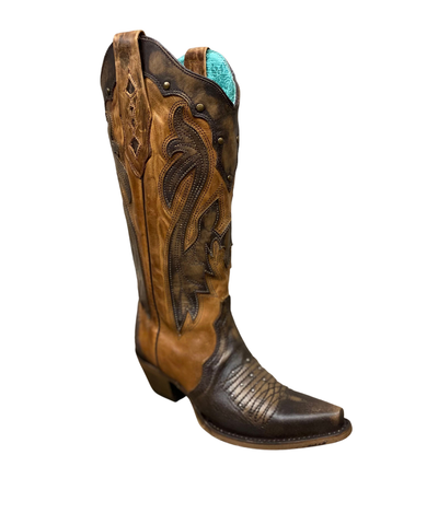 Lucchese  Men's N1063 Quilled Black Ostrich Cowboy Boot
