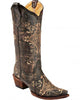 Corral Women's Black Crackle/Bone Embroidery L5048 8.5 Last Pair - Saratoga Saddlery & International Boutiques