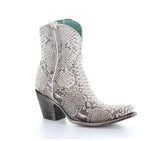 Corral Women's Natural Python Zipper Ankle boot - Saratoga Saddlery & International Boutiques
