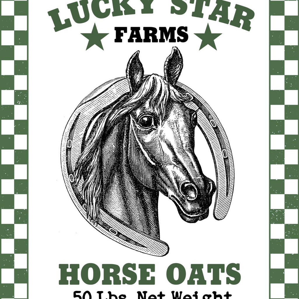 Ox Bow Hand TOWEL Lucky Star Horse Equestrian White and Oatmeal FW20 - Saratoga Saddlery & International Boutiques