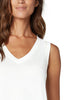 Liverpool Sleeveless V-Neck Knit Tee in Vanilla White LM8382k13 - Saratoga Saddlery & International Boutiques