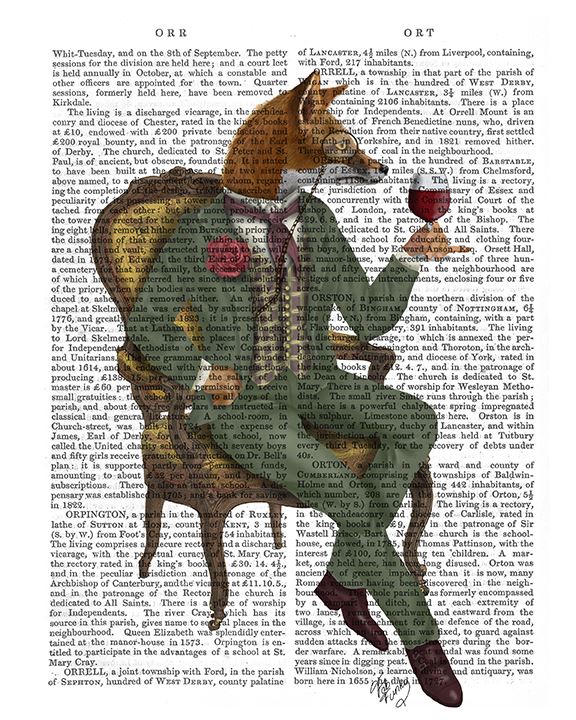 FabFunky Fox Wine Taster in Full Book Print - Saratoga Saddlery & International Boutiques