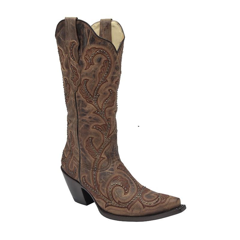Corral Women's Red Embroidered & Studded Boot G1240 - Saratoga Saddlery & International Boutiques