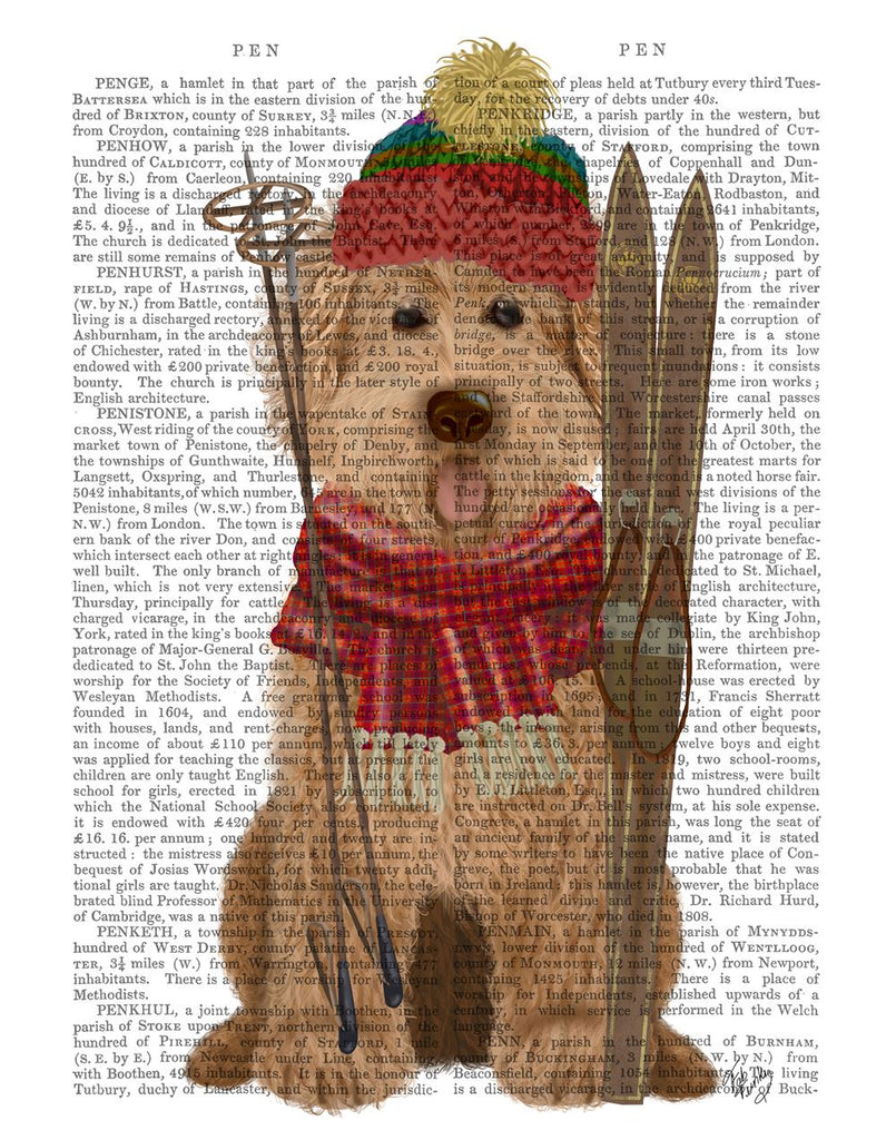 FabFunky Goldendoodle Ski Dog Book Print - Saratoga Saddlery & International Boutiques
