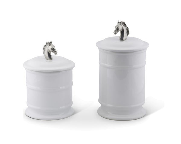 Vagabond House Horse Head Stoneware Canisters - Saratoga Saddlery & International Boutiques