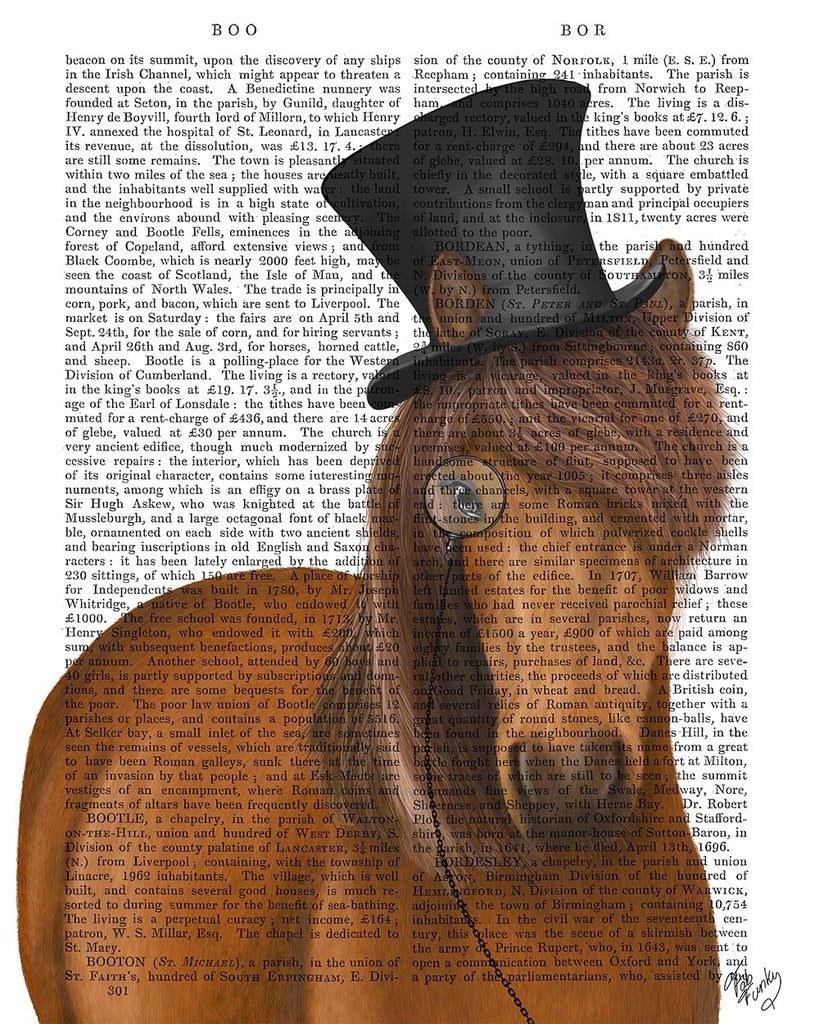 FabFunky Horse Top Hat and Monocle Book Print - Saratoga Saddlery & International Boutiques