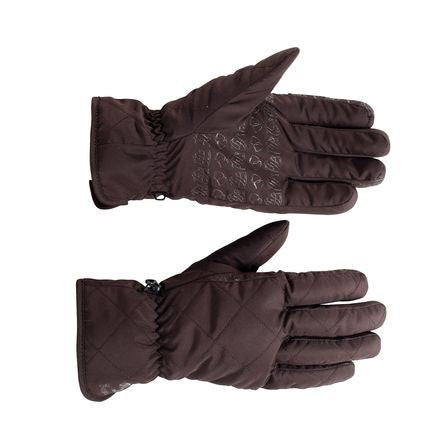Horze Crescendo Cora Lightweight Down Gloves in Dark Brown - Saratoga Saddlery