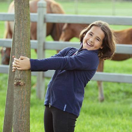 Horze Kids & Ponies Evan Light Fleece Jacket in Dark Blue - Saratoga Saddlery