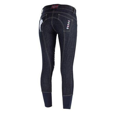 Horze Supreme Jenna Women's Denim Self-patch Breeches - Saratoga Saddlery & International Boutiques