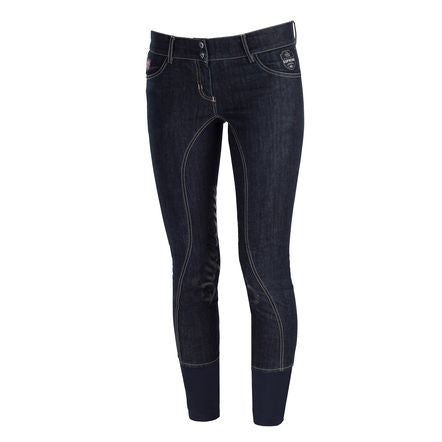 Horze Supreme Jenna Women's Denim Self-patch Breeches - Saratoga Saddlery & International Boutiques