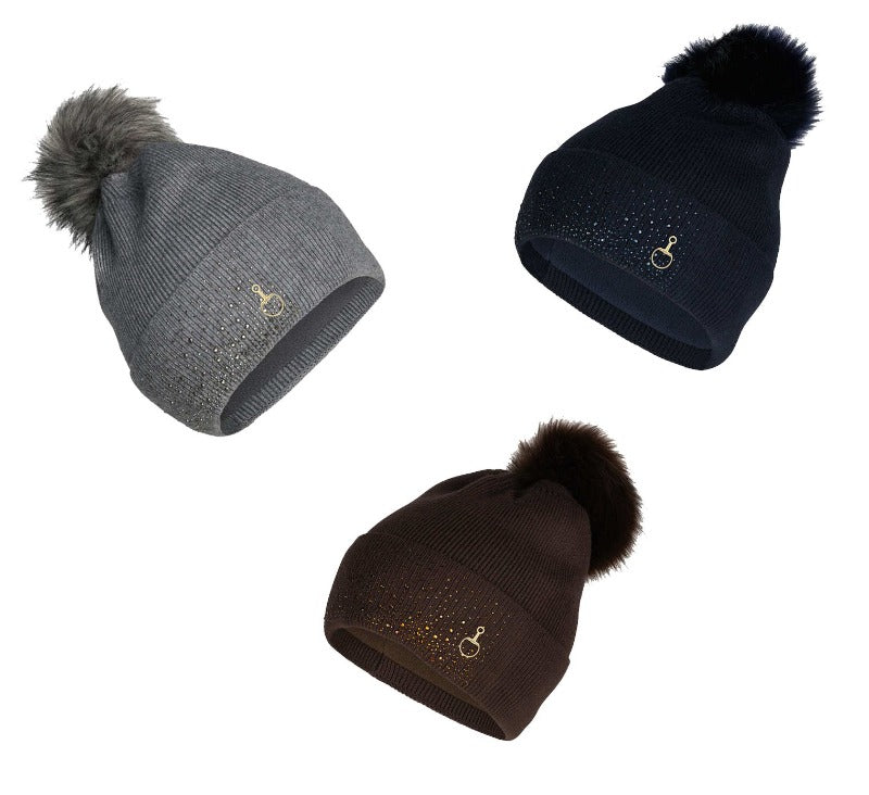 Horze Leona Womens Knitted Hat with Crystals 30870 - Saratoga Saddlery & International Boutiques