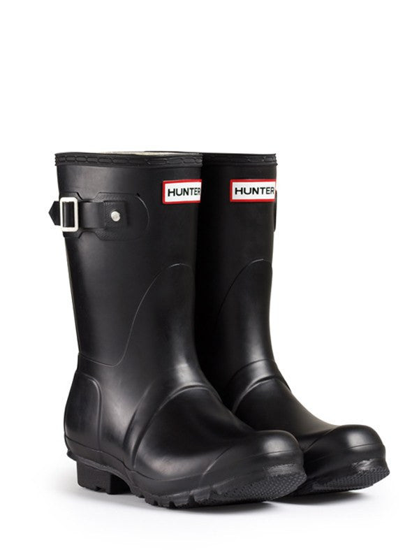 Matte black short rain boots discount