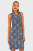 Gretchen Scott Ruffneck Sleeveless Dress - Sultan's Dining Room in Navy/White SS23