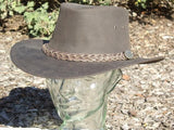 Kangaroo Leather Hat - Dark Brown Outback Survival gear - Saratoga Saddlery & International Boutiques