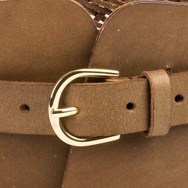 Wide Waist Belt in Tan