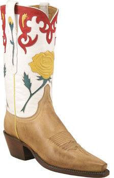 Lucchese Classic L4646 Women's Yellow Rose Boot Hand Made- ONE OF A KIND - Saratoga Saddlery & International Boutiques