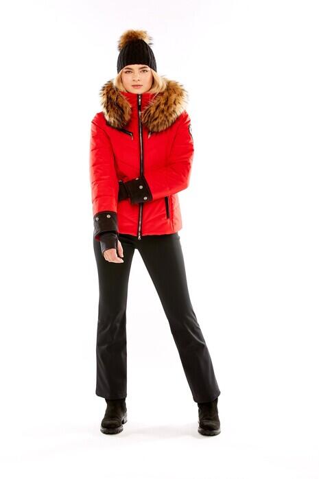 M. Miller Christina Red Quilted Jacket With Natural Finn Racoon” - Saratoga Saddlery & International Boutiques