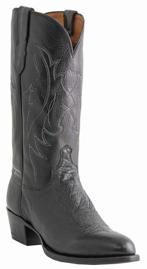 Lucchese black ostrich square 2025 toe boots