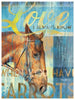 My Town Art Lithograph 12 x 16 - HORSE LOVE - BLUE - Saratoga Saddlery & International Boutiques