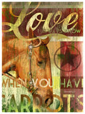 My Town Art Lithograph 12 x 16 - HORSE LOVE - Red - Saratoga Saddlery & International Boutiques