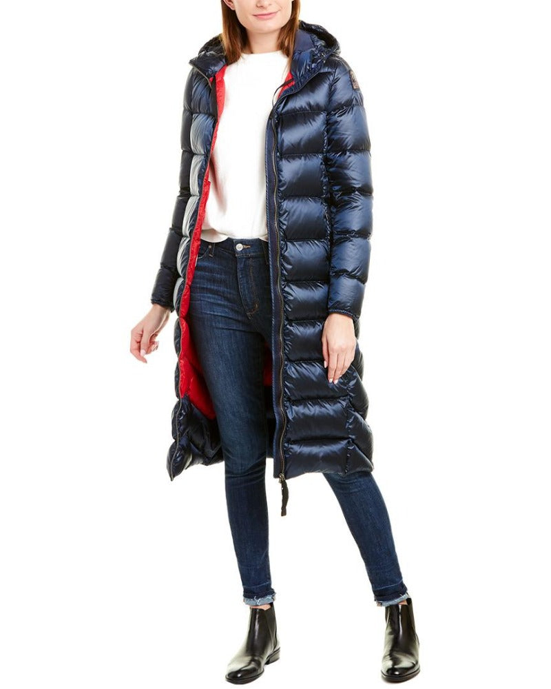 Parajumpers Leah Womens Long Winter Jacket in Cadet Blue ON SALE - Saratoga Saddlery & International Boutiques