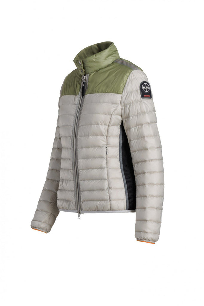 Parajumpers Women's Kochi Down Jacket in Silver & Kiwi - Saratoga Saddlery & International Boutiques