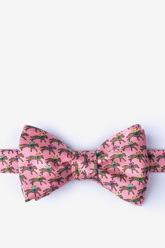 Alynn One Horse Race Self Bow Tie in Pink - Saratoga Saddlery & International Boutiques