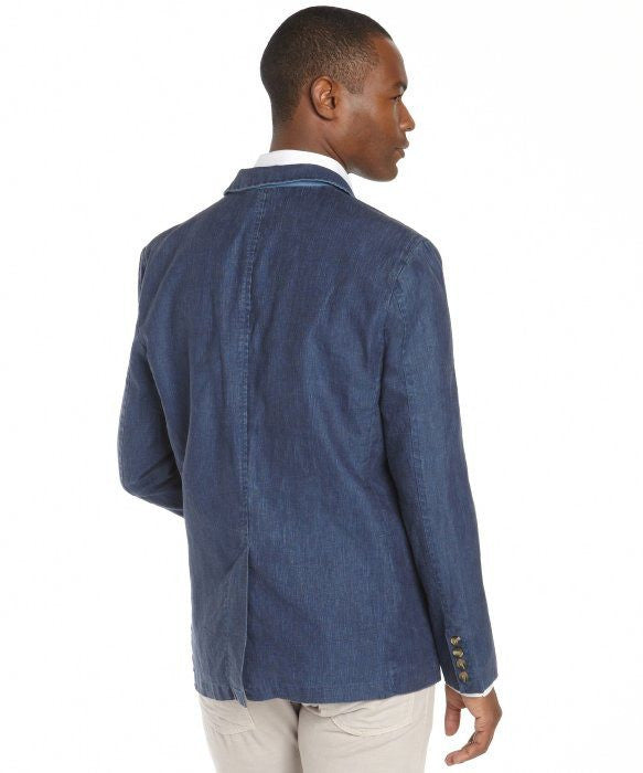 Blue linen 2025 jacket mens