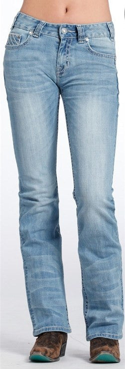 Rock & Roll Cowgirl Mid Rise Boot Cut Jeans W1-6431 - Saratoga Saddlery & International Boutiques
