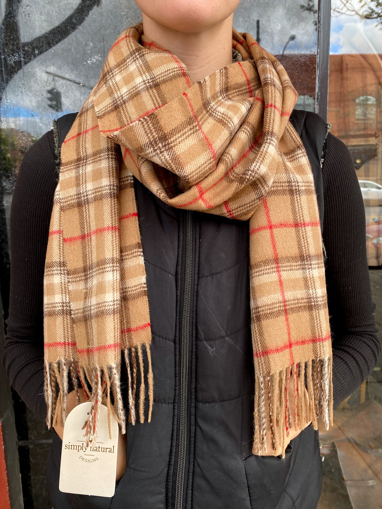 Simply Natural Scottis Scarf in Camel - Saratoga Saddlery & International Boutiques