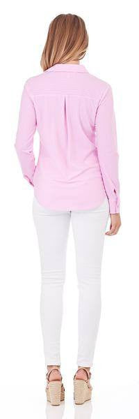 Jude Connally Taylor Shirt in Pinstripe Light Pink - Saratoga Saddlery & International Boutiques
